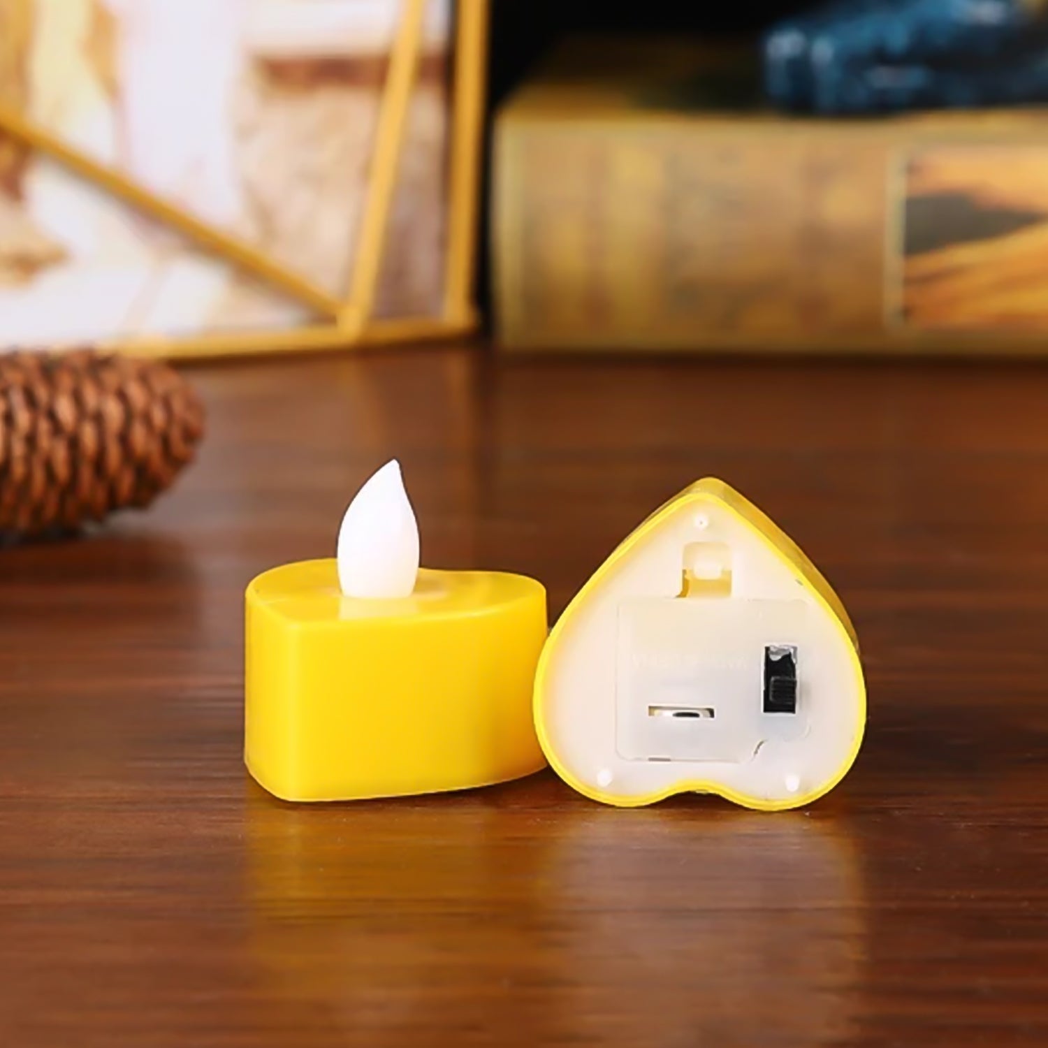 Heart Shape Battery Operated Tea Light LED Candles, for Decoration Use, Diwali (24 Pc Set) Heart Shape Battery Operated Tea Light LED Candles, for Decoration Use, Diwali (24 Pc Set)